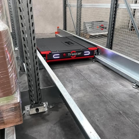 Gamma Traslo con Satellite — Pallet Shuttle in canale