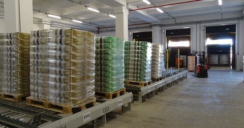 high-bay warehouse exterior — molino pivetti flour