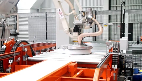 bobbin handling robot arm — union industries nonwoven